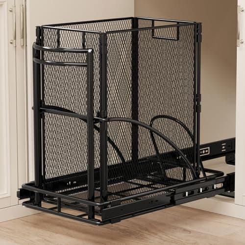 ANASTA Cabinet Trash Can Pull Out Kit, Heavy Duty Under Sink Garbage Can Pull Out Track + 7 Gal Bin, Under Cabinet Slide Out Organizer, Trash Can Drawer Slide for Counter, Botes de Basura para Cocina - Image 1