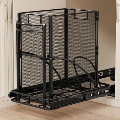 ANASTA Cabinet Trash Can Pull Out Kit, Heavy Duty Under Sink Garbage Can Pull Out Track + 7 Gal Bin, Under Cabinet Slide Out Organizer, Trash Can Drawer Slide for Counter, Botes de Basura para Cocina - Image 1