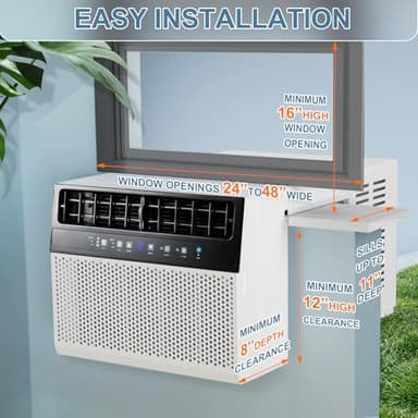 Antarctic Star 12,000 BTU Window Air Conditioners Cools up to 550 Sq. Ft, U-Shaped Air Condtioner Window Unit with 6 Modes 24H Timer, Energy-saving Window AC Units, Easy to Install, White - Image 2