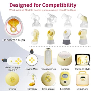 Nenesupply 19mm Oval Flanges Compatible with Medela Breast Pump Parts Replace 19mm Medela Flange Accessories. Work with Pump in Style Parts Symphony Parts Swing Maxi Harmony and Personalfit Flex - Image 8