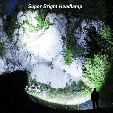 Blukar LED Headlamp, Super Bright Rechargeable Headlight Flashlight - 3 Lights 5 Modes,Zoomable,Spotlight&Floodlight Combination, IPX6 Waterproof, 20+Hrs Runtime for Running,Hiking,Camping etc. - Image 2