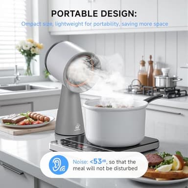 AMZCOOKTOP 2.0 Portable Range Hood Kitchen Powerful 3-Speed Suction Desktop Compact Range Hood with 2 Replace Filter Upgrade Low Noise Kitchen Exhaust Fan with Large Oil Collection Cup - Image 5