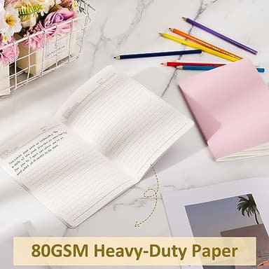 Ddaowanx 48 Pack Colorful Lined Notebooks, Journals in Bulk, 72 Pages, 36 Sheets,8.3x5.5 Inch, A5 Size, Travel Writing Notebooks Journal for Office School Supplie(Lined-48pack, 8 Colors) - Image 4