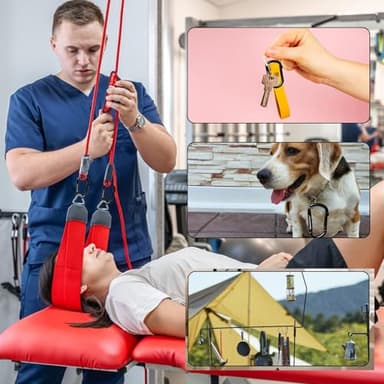 6PCS Carabiner Clip - Heavy Duty Iron Carabiners 800lbs Carabeaner D Ring Shape,Key Chain Clip Hook,Keychain Clip,Multipurpose for Camping, Hiking,Backpacking or Other Outdoor Activities, Black. - Image 5