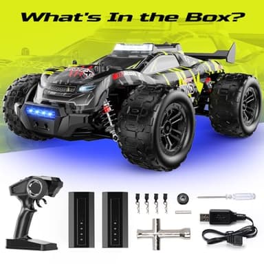 DEERC 1/14 Fast Brushless RC Car for Adults, 43 MPH High Speed 4x4 Off-Road RC Truck, Waterproof Monster Truggy, All Terrain Remote Control Drift Car for Boys 8-12, 2 Batteries, 3S Lipo Compatible - Image 9