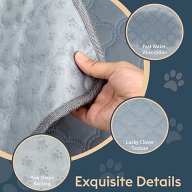 FunFurry Washable Guinea Pig Cage Liner - 2 Pack Reusable Washable Pee Pads，Waterproof Guinea Pig Bedding for Small Animal - Rabbit Bunny Hamster Puppy (Light Grey, 24" X 47" - 2 Pack) - Image 5