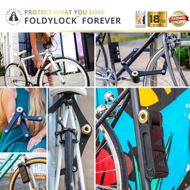 FoldyLock Forever Folding Bike Lock - Patented Sleek High Security Sold Secure Gold Bicycle Lock - Heavy Duty Anti Theft Smart Guard with Keys - 90cm - Image 7