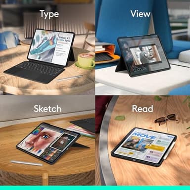 Logitech Combo Touch iPad Pro 13-inch (M4)(2024) Keyboard Case - Detachable Backlit Keyboard for iPad Pro 13, Kickstand, Multi-use Mode - Midnight Black - Image 8