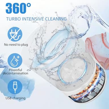Drtenvd Portable Mini Washing Machine, 2L Underwear Washer 4000mAh Compact Deep Cleans Underwear, Baby Clothes, Lightweight Washing Machine for Apartment, Dorm, Hotel, Travel, Camping - Image 2