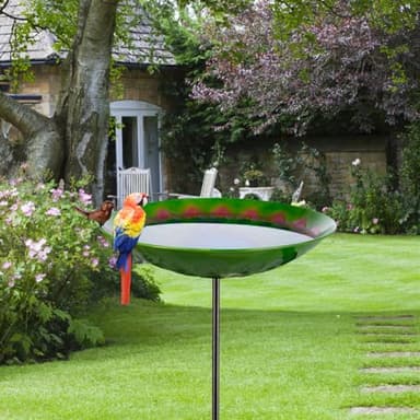 VEWOGIFT Bird Bath for Outdoor, 43" Tall Metal Birdbath with Stake, Peacock Bird Bath & Feeder with 13" Bowl for Outside Garden Patio Yard Decor - Image 7