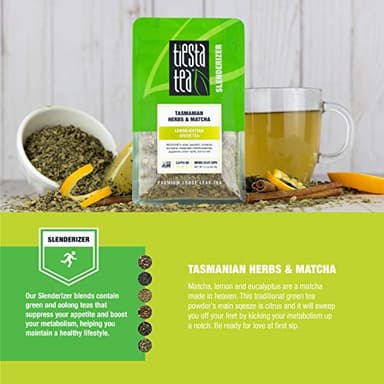 Tiesta Tea - Aromatic Lemon Matcha Green Tea - Tasmanian Herbs & Matcha, Premium Loose Leaf Tea Blend, No-Brewing, Boost Metabolism, Refreshing Blend, Resealable Pouch, Hot & Iced 2.2oz - 20-25 cups - Image 4