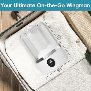 Mini Washing Machine, 2025 New Portable Washing Machine, Rechargeable Cordless Underwear Washer, Socks, Baby Clothes, Washing Machine for Apartment, Dorm, Camping - Image 2