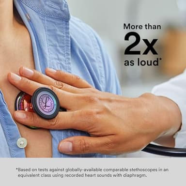 3M Littmann Cardiology IV Diagnostic Stethoscope, 6165, More Than 2X as Loud, Weighs Less, Stainless Steel Rainbow-Finish Chestpiece, 27" Black Tube, Stem, and Headset - Image 4