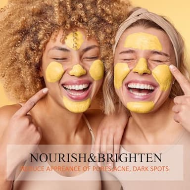 Vitamin C Face Mask with Kaolin Clay and Turmeric for Dark Spots, Dull Skin, Skincare Facial Mask for Controlling Oil and Refining Pores 5.29 Oz - Image 7