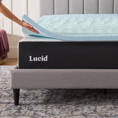 LUCID Gel Infused Memory Foam Mattress Topper – 2 Inch Mattress Topper – 5 Comfort Zones Relieve Pressure – CertiPUR-US Certified Foam - Queen - Image 7