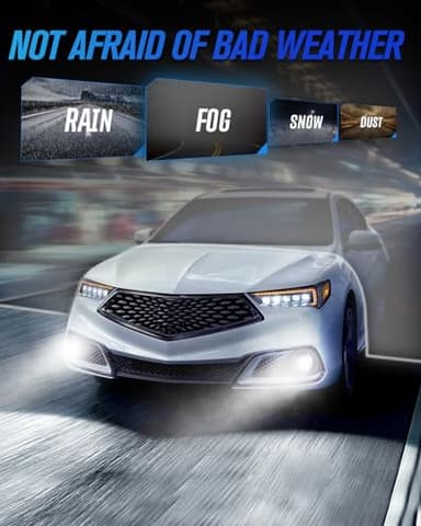 evntyps 9006 Fog Lights Bulbs,6500K White 1000% Brightness DRL Bulbs for Car,3570 Chips 16000 Lumens Non-polarity HB4 LED Bulb Fit for Front Fog Lamp,Pack of 2 - Image 7
