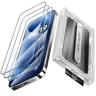 Fonowlo 3 Pack Screen Protector for iPhone17 Pro【6.3 inch】, iPhone 17pro Screen Protector with 1-Second Auto-Install,9H Hardness, Military-Grade Shatterproof, Full Coverage, HD Clear Glass film,Case Friendly - Image 1