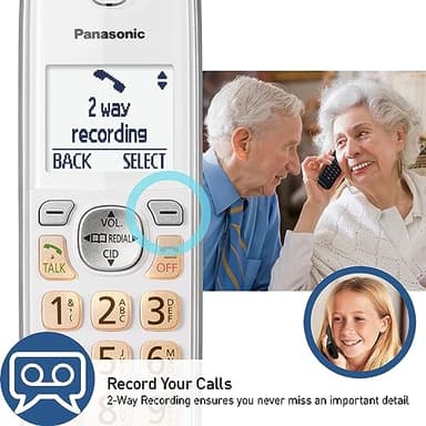 Panasonic Cordless Phone with Answering Machine, Link2Cell Bluetooth, Voice Assistant and Advanced Call Blocking, Expandable System with 4 Handsets - KX-TGD864W (White) - Image 7