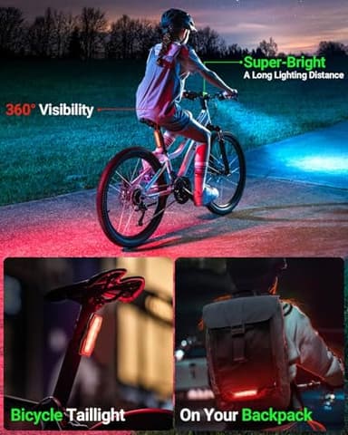 Victoper Bike Light, High Lumens Super Bright Bicycle Lights, 6+4 Modes USB Rechargeable Bike Headlight & Tail Light Set, Waterproof Safety Bike Front & Rear Light for Road, Mountain, Night Riding - Image 5