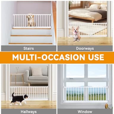 Dog Gate, SHYUJAJIE Adjustable Extra Wide Short Dog Gate,Small Pet Gate with 4 Extension Kits, Pressure Mounted for Doorways & Stairs (White, 18-48" W*10" H) - Image 6