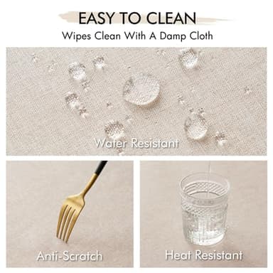 MIULEE Natural Thick Polyester Rectangle Tablecloth with Decorative Cutouts Waterproof Stain Resistant Table Cloth Farmhouse Table Cover for Thanksgiving Dining Party Camping, 52 x 70 inch - Image 5