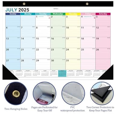Desk Calendar 2025-2026, AgePlace Wall Calendar 2025 Covers July 2025 - December 2026, 17" X 12" Large Size With Holidays, Desktop Monthly Calendar for Home Classroom School & Office Or teacher Gifts - Image 4