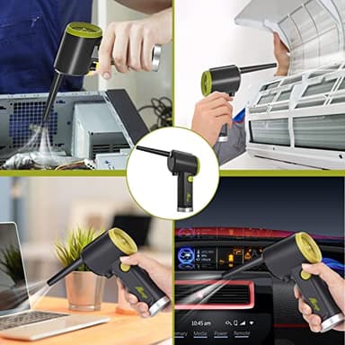 Compressed Air Duster, Electric Air Duster, Handheld Cordless Air Duster, Stepless Speed Motor, 6000mAh Rechargeable Air Blower, Type-C Fast Charge, for Computer, Keyboard, Pet House… - Image 7