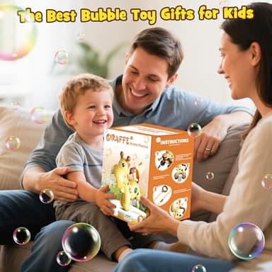 Nicmore Automatic Bubble Machine Toddler Toys: Giraffe Bubble Lawn Mover Outdoor Toy for 1 2 3 4 5 Year Old Boy Girl - Push or Handheld Bubble Maker Blower for Age 1-3 Kids Birthday Gifts - Image 8