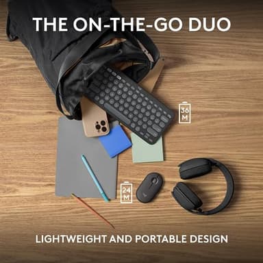 Logitech Pebble 2 Combo, Wireless Keyboard and Mouse, Quiet and Portable, Customizable, Logi Bolt, Bluetooth, Easy-Switch for Windows, macOS, iPadOS, Chrome - Black - Image 9