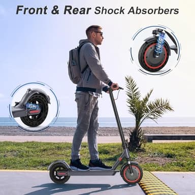 VOLPAM Electric Scooter, 350W/500W, 8.5"/10" Tires, 12/21/28 Miles Range, 16/19/22Mph, Folding E-Scooter with Dual Braking - Image 2