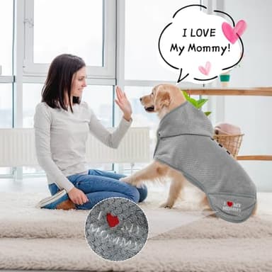 Lelepet Comfy Dog Bathrobes - Super Absorbent & Fast Drying Coat with Adjustable Hooded Hood for Small, Medium & Large Dogs - Image 5