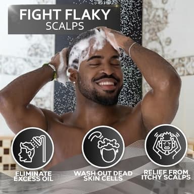 Shampoo for Men - Tea Tree Oil and Peppermint - Sulfate Free, Paraben Free - Clarifying, Refreshing, Volumizing & Moisturizing Hair Thickening Formula - Ideal for Oily Hair, Dry Scalps and Build Up - Image 3