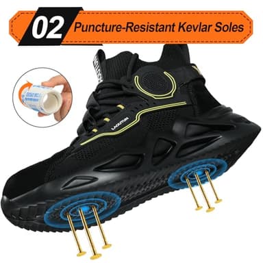 LAoutun Steel Toe Shoes for Men Women Work Shoes Safety Sneakers Comfortable Lightweight Puncture Proof Slip on Indestructible Work Sneakers - Image 3