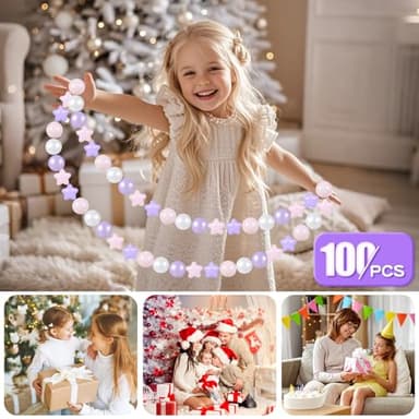 GOGOSO Pink and Purple Star Pit Balls for GirlsToddlers for Playhouse, Baby Pool, Play Ball Fun Centers, for Babies, Kids, Toddlers 1-3, Phthalate Free BPA Free - Image 3