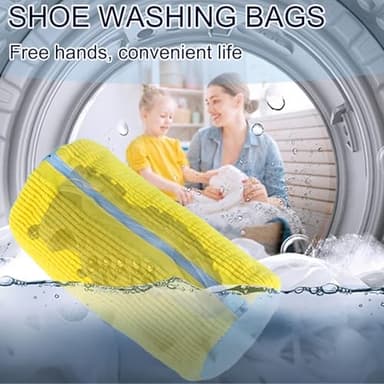 MURAEL Shoe Washing Machine Bag,Laundry Shoe Bag For Washer And Dryer,Shoe Washing Bag for Washing Machine, Shoe Cleaning Bag For All Shoe Types Reusable Shoe Washing Bag(Yellow 2pcs) - Image 5