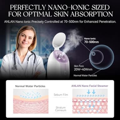 ANLAN Facial Steamer, High-Speed Nano steam, Deep Cleansing, Pore ​​Care, Repairs and Strengthens Skin's Foundation, Facial Humidifier, Home Facial spa, Hydrating Moisturizing, Sensitive Dry Skin spa - Image 6