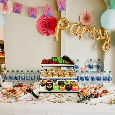 Czlizdyt Extra Large 3 Tier Serving Tray Set, 24x22x9.7 inch Cupcake Fruit Cookie Dessert Table Display Stands Melamine Tiered Platters Food Trays for Party Buffet Entertaining, White - Image 7