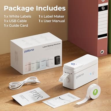 POLONO Label Maker Machine with Tape, P31S Bluetooth Label Printer, Mini Label Maker with Multiple Templates for School Office Home Organization, Wireless Portable Thermal Printer for Storage, White - Image 7