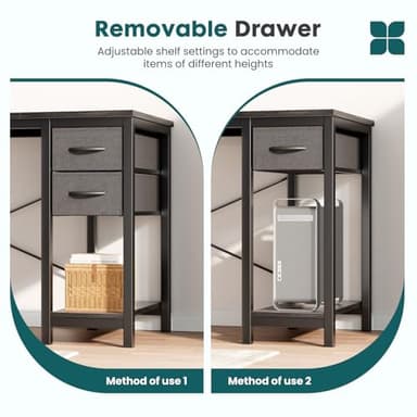 SMUG Computer Desk with Storage Drawers, Small Office Desk Modern Simple Study Writing Table for Home Bedroom, Spacious 40X24 Desktop with 2-Tier Drawer, Black - Image 4