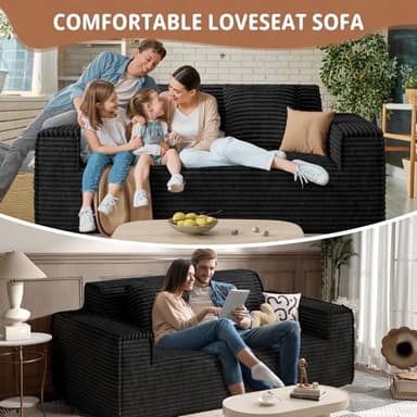 75'' Cloud Loveseat Sofa, No Assembly Required Comfy Deep Seat Couches 1 pcs for Living Room, Bedroom, Apartment - Image 4