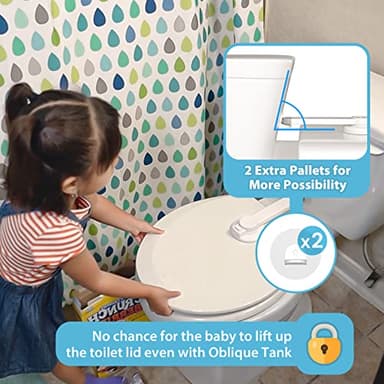 4our Kiddies Baby Toilet Lock (2 Pack) for Child Safety, Baby Proof Toilet Seat Lock with 2 Extra Pallet Fit for Most Standard Toilet, Easy Intallation Toilet Lid Lock with 2 Extra 3M Adhesive - Image 2