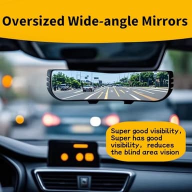Rear View Mirror Car Mirror Accessorie Blind Spot For Seat Facing Rearview Mirrors Accessories Men Women Panoramic Truck Decor Interior Cute Automotive for Truck Car SUV Vehicles (Clear+White) - Image 4