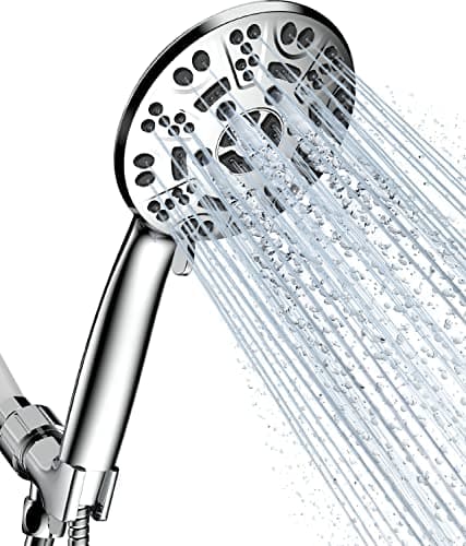 Cobbe High Pressure 8 Functions Shower Head with handheld - Powerful Detachable Shower Head Set for Low Water Pressure - Tool-less 1-Min Installation, Extra Long 60" Stainless Steel Hose (Chrome) - Image 1