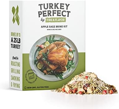 Fire & Flavor Apple Sage Perfect Brine - Turkey Brine Kit with Bag for Roasting, Grilling, Smoking, and Frying - Brining Seasonings for Cooking and Turkey Brine Bag - Turkey Brine and Rub Kit, 1 Count (Pack of 1 - Image 3