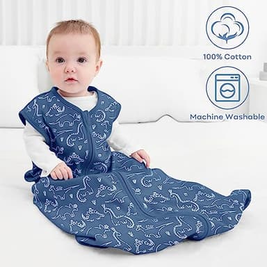 Yoofoss Baby Sleep Sack 0-6 Months Wearable Blanket 100% Organic Cotton 2-Way Zipper TOG 0.5 Toddler Sleeping Sack 3 Pack, Comfy Soft Lightweight (Small) - Image 2