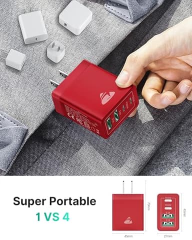 USB C Charger Block 2-Pack, Aiminu 40W 4-Port Fast USB C Charger Cube PD Power Delivery Fast Type C Charging Block Plug Adapter for iPhone 16/15/14/13/12/11/Pro Max, XS/XR/X, iPad, Android Phones - Image 7
