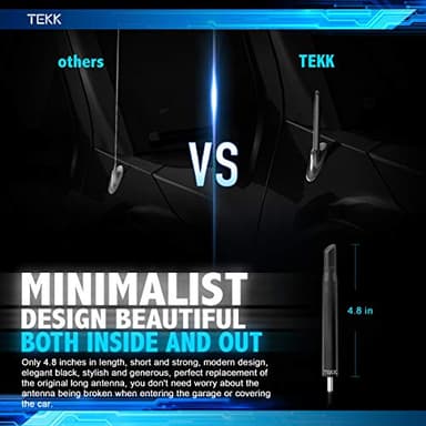 Tekk Short Antenna Compatible with 2006-2026 Chevy Silverado 1500 / GMC Sierra 1500 / Designed for Optimized FM/AM Reception / 4.8 Inches - Image 4