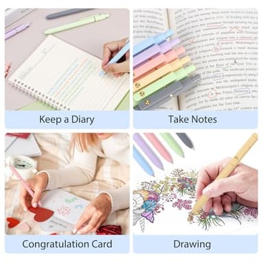 FIOVER Colored Pens, 12 Pack Colorful Gel Pens, Quick-Dry 0.7mm Medium Point for Journaling, Note Taking, Doodling, Aesthetic Office School Supplies, Gifts for Women Men - Image 7