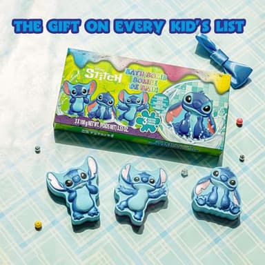 Stitch Bath Bombs for Kids, Fun Bright Rainbow Colors, Raspberry Scented for Kids, Ages 3+, by Townley Girl - Image 9