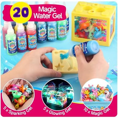 wookidel Magic Water Elf Toy Kit, Aqua Fairy Water Gel Kit with 20PCS Magic Gels and Animal Molds, Gift for Christmas, Easter, Birthday,Creative Art Craft Kits for Girls Boys 6 7 8 9 10 Year Old - Image 3